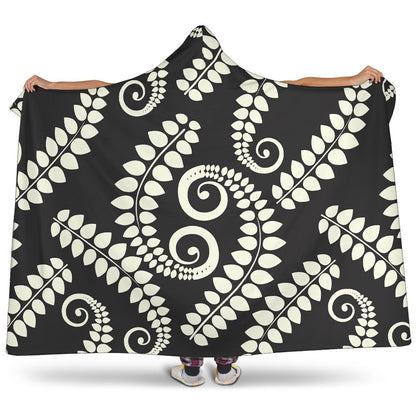 Fern Leave Print Pattern Hooded Blanket-JTAMIGO.COM