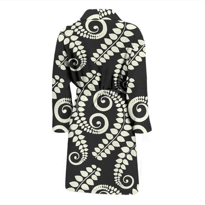 Fern Leave Print Pattern Men Bath Robe-JTAMIGO.COM