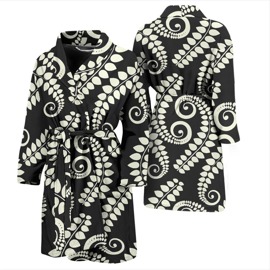 Fern Leave Print Pattern Men Bath Robe-JTAMIGO.COM