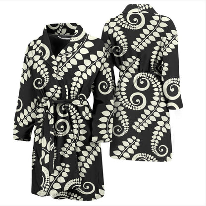 Fern Leave Print Pattern Men Bath Robe-JTAMIGO.COM