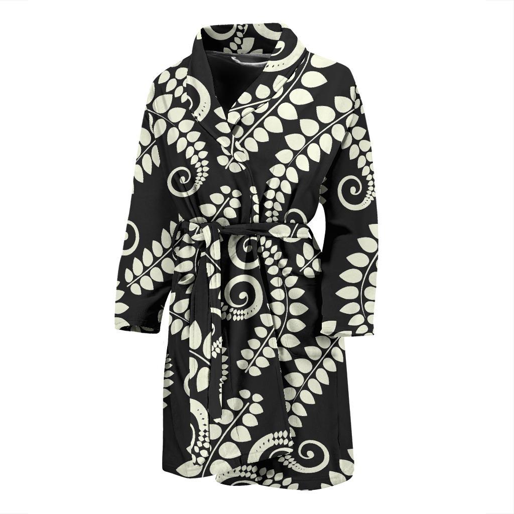 Fern Leave Print Pattern Men Bath Robe-JTAMIGO.COM