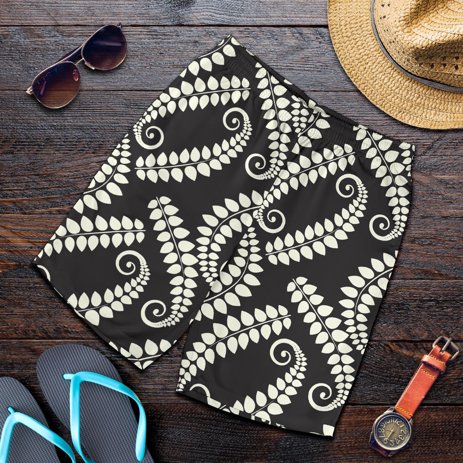 Fern Leave Print Pattern Mens Shorts-JTAMIGO.COM
