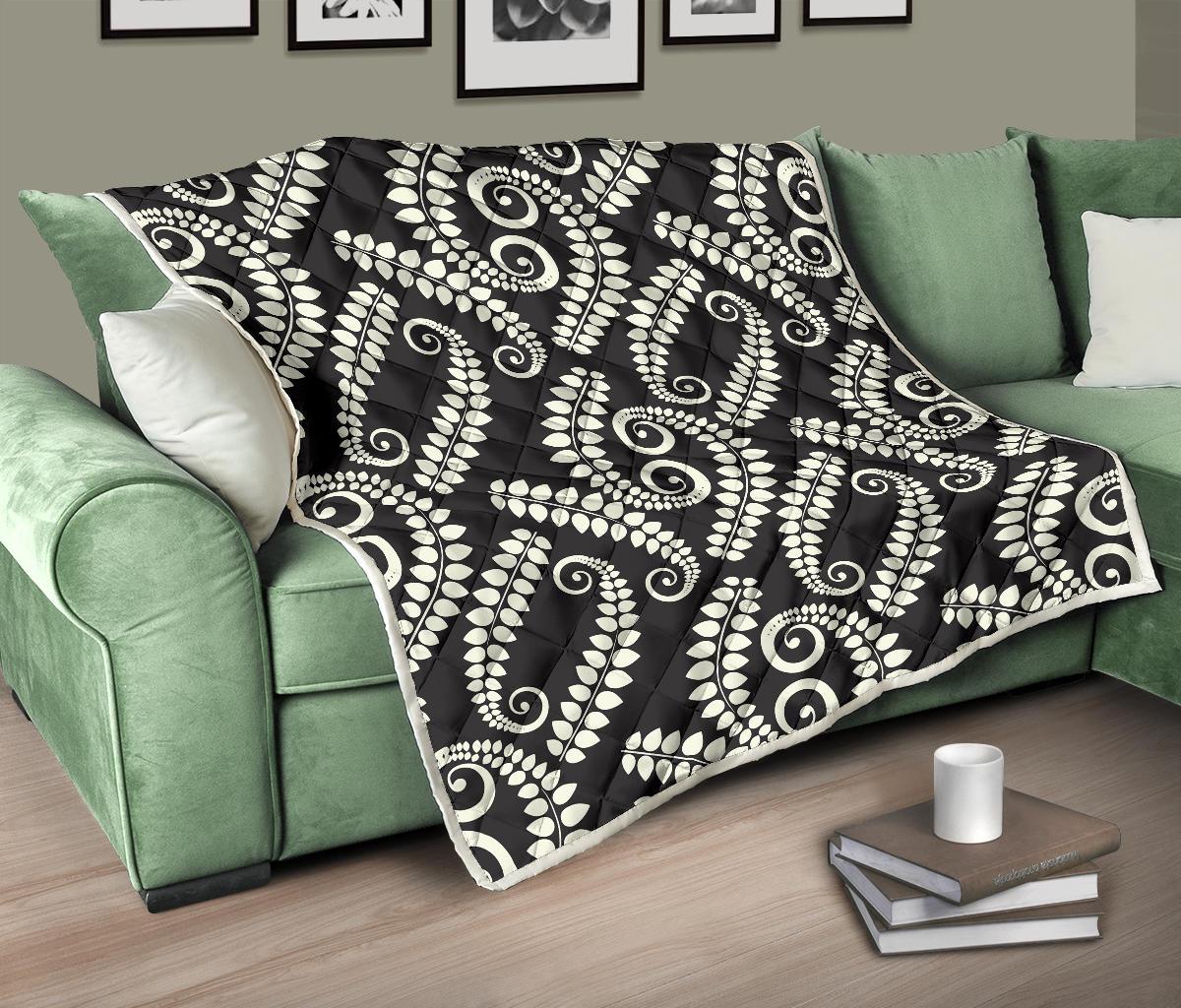 Fern Leave Print Pattern Premium Quilt-JTAMIGO.COM