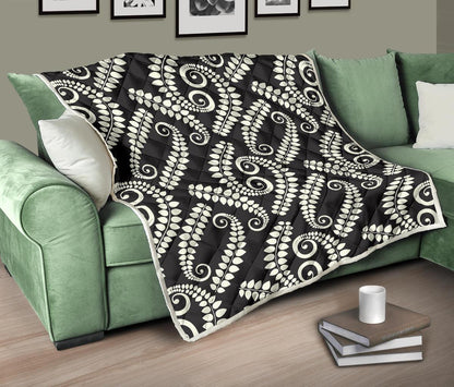 Fern Leave Print Pattern Premium Quilt-JTAMIGO.COM