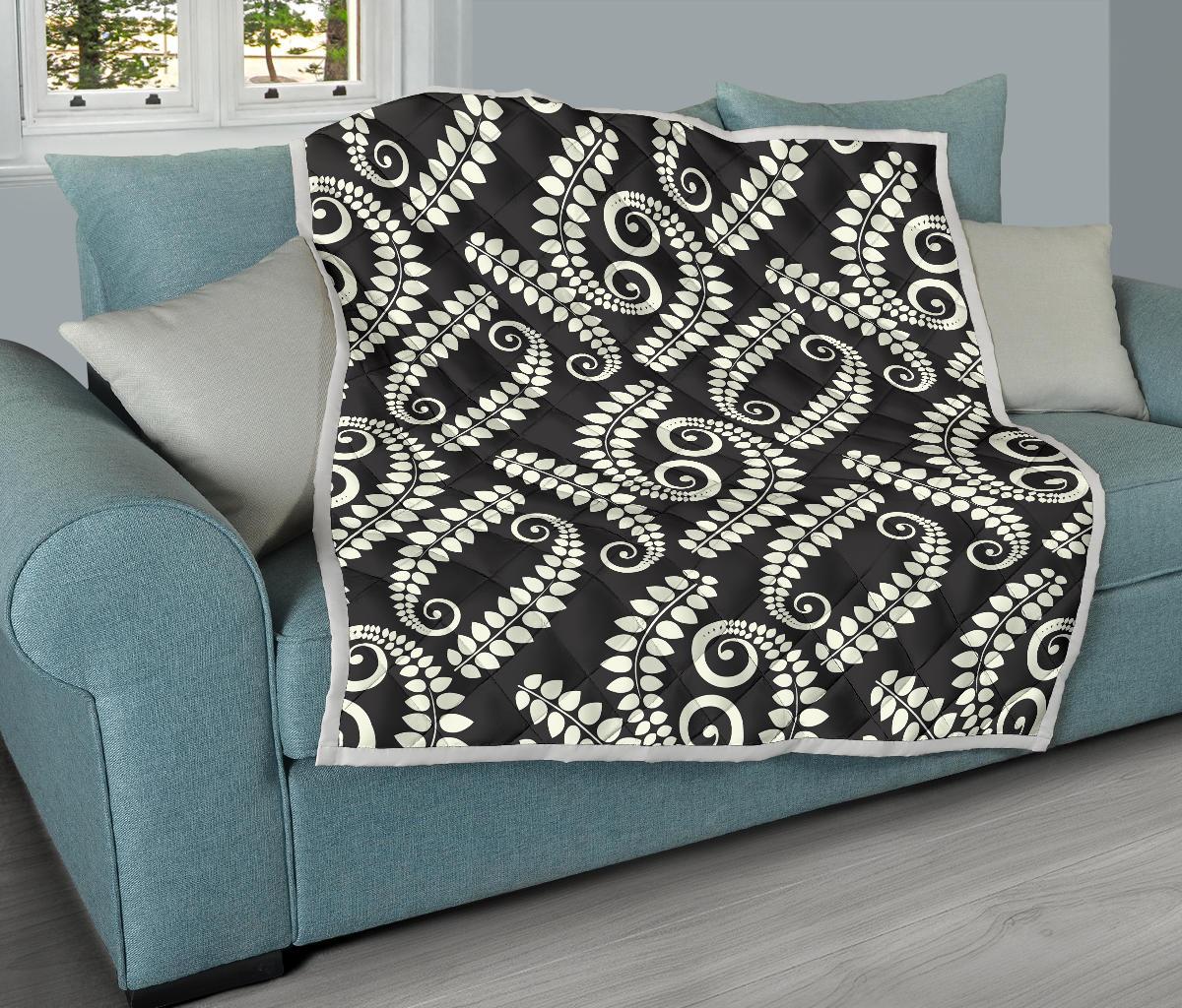 Fern Leave Print Pattern Premium Quilt-JTAMIGO.COM