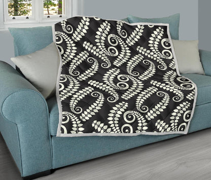 Fern Leave Print Pattern Premium Quilt-JTAMIGO.COM