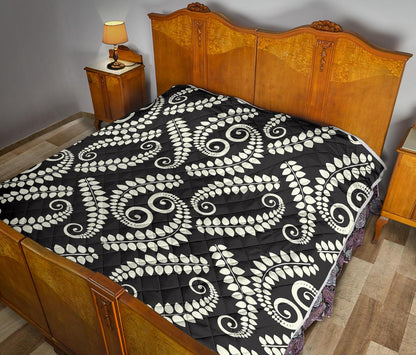 Fern Leave Print Pattern Premium Quilt-JTAMIGO.COM