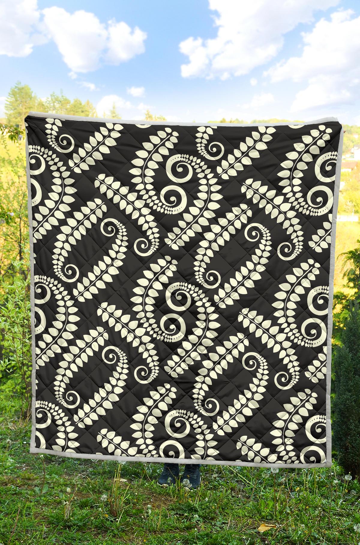 Fern Leave Print Pattern Premium Quilt-JTAMIGO.COM