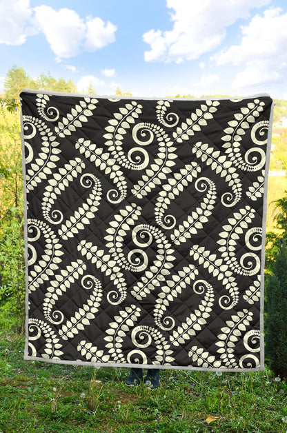 Fern Leave Print Pattern Premium Quilt-JTAMIGO.COM