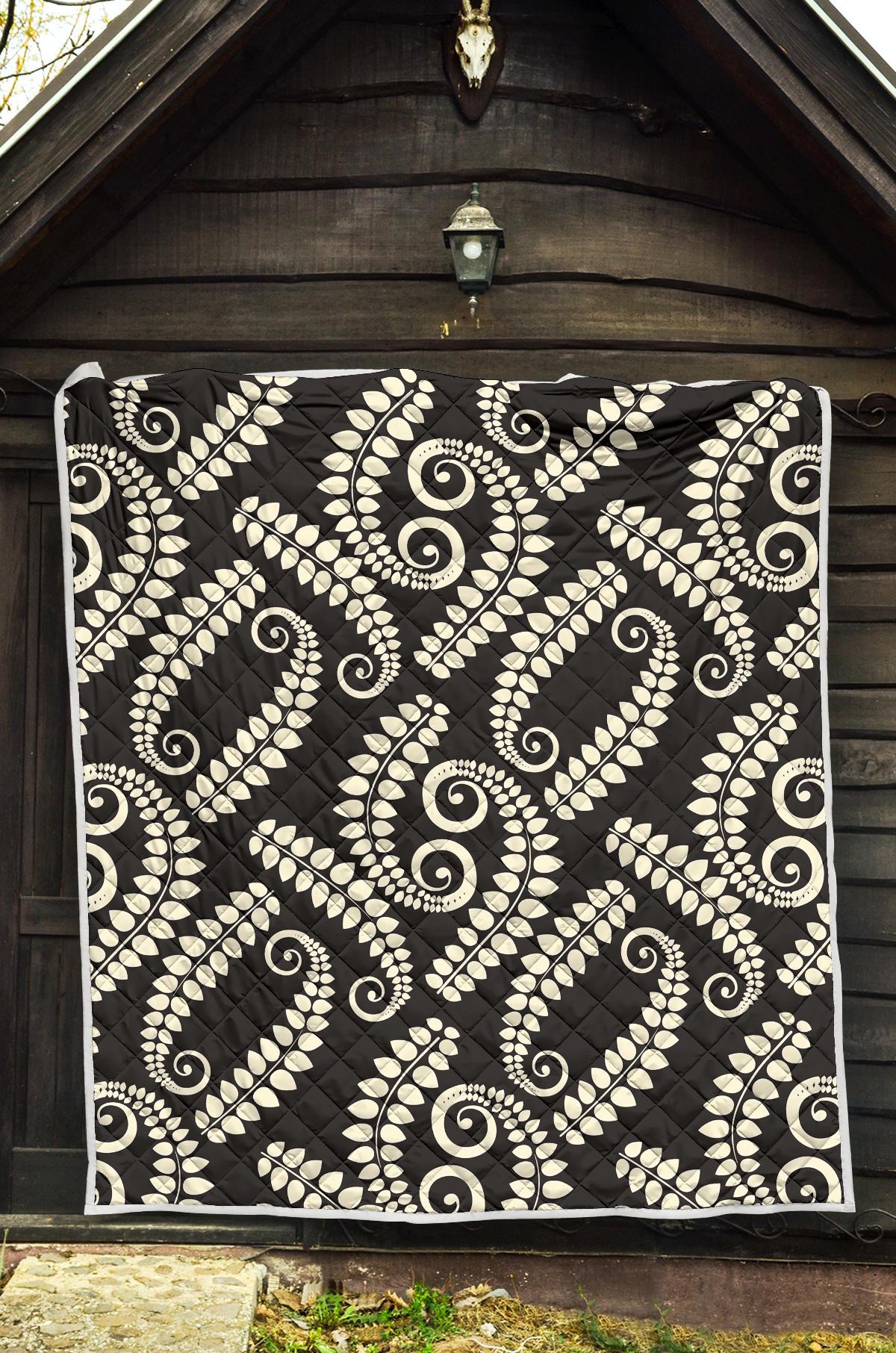 Fern Leave Print Pattern Premium Quilt-JTAMIGO.COM
