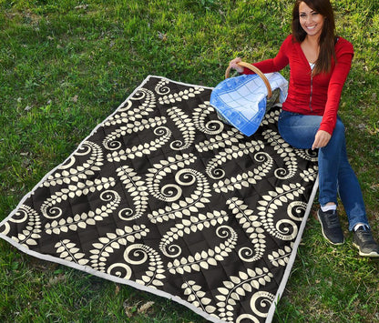 Fern Leave Print Pattern Premium Quilt-JTAMIGO.COM