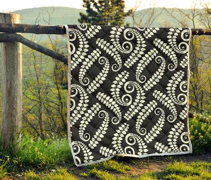 Fern Leave Print Pattern Premium Quilt-JTAMIGO.COM
