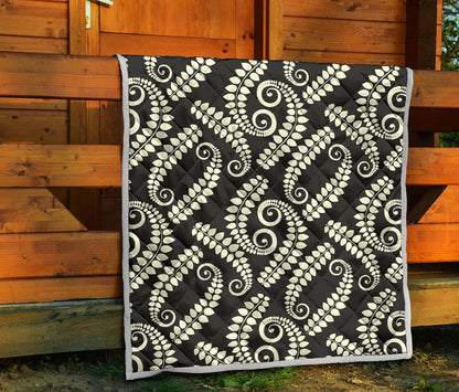 Fern Leave Print Pattern Premium Quilt-JTAMIGO.COM