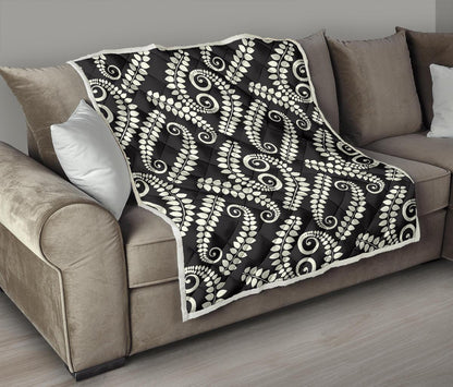 Fern Leave Print Pattern Premium Quilt-JTAMIGO.COM