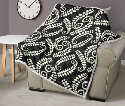 Fern Leave Print Pattern Premium Quilt-JTAMIGO.COM