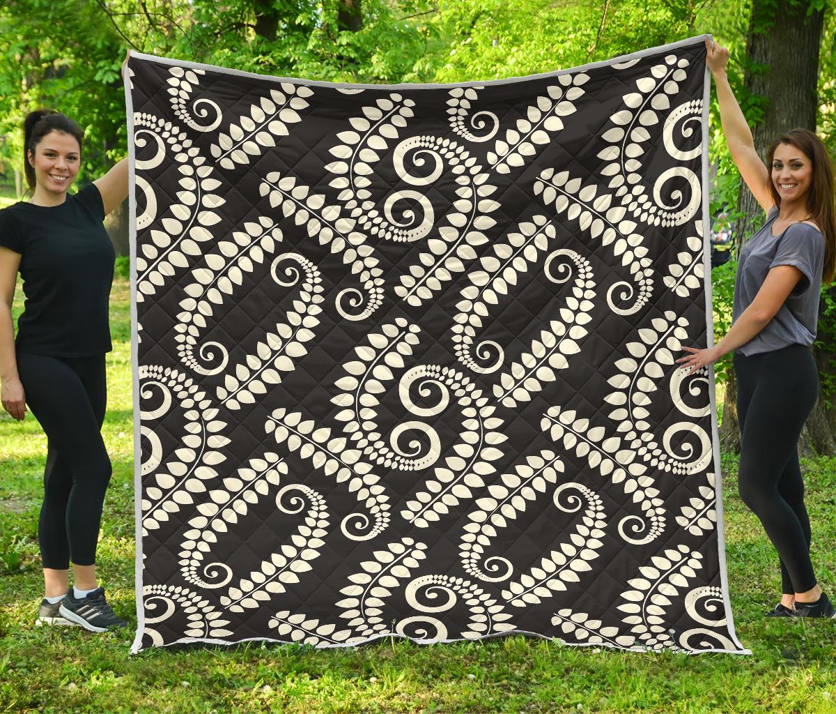Fern Leave Print Pattern Premium Quilt-JTAMIGO.COM