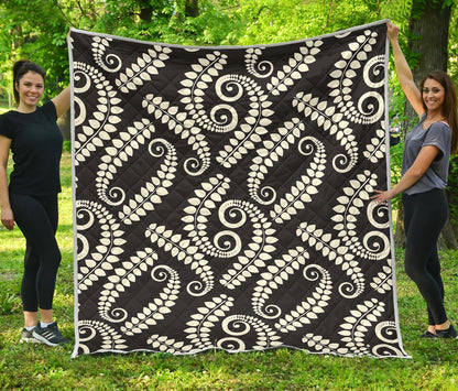 Fern Leave Print Pattern Premium Quilt-JTAMIGO.COM