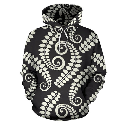 Fern Leave Print Pattern Pullover Hoodie