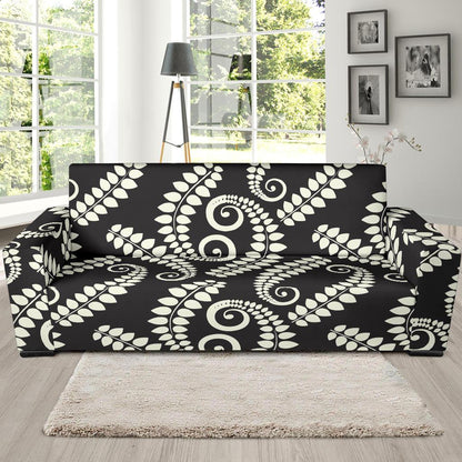 Fern Leave Print Pattern Sofa Slipcover-JTAMIGO.COM