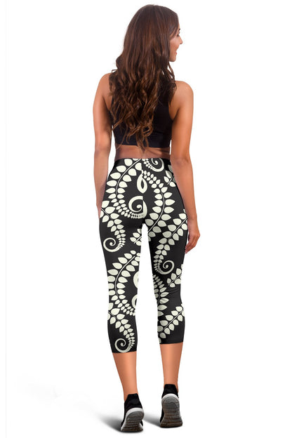 Fern Leave Print Pattern Women Capris