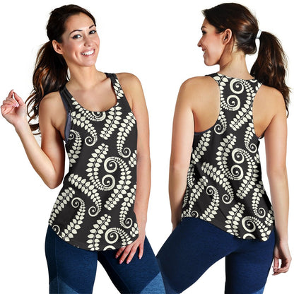 Fern Leave Print Pattern Women Racerback Tank Top