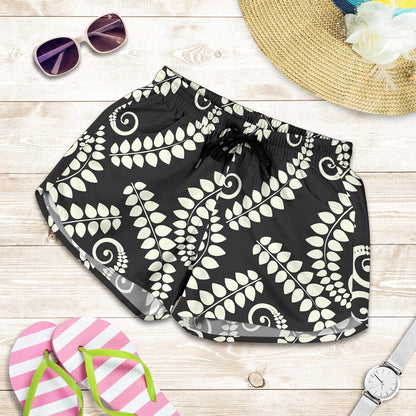 Fern Leave Print Pattern Women Shorts-JTAMIGO.COM