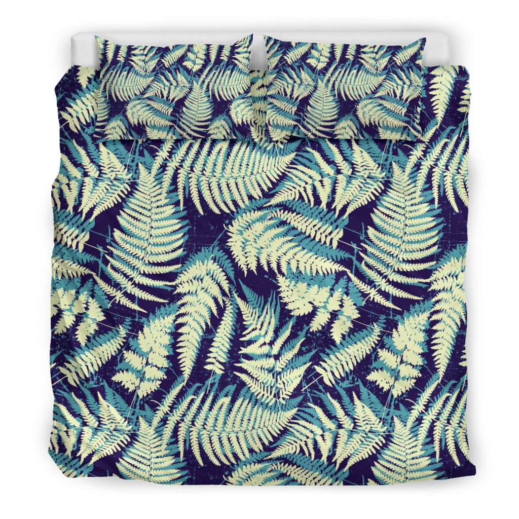 Fern Leave Summer Print Pattern Duvet Cover Bedding Set