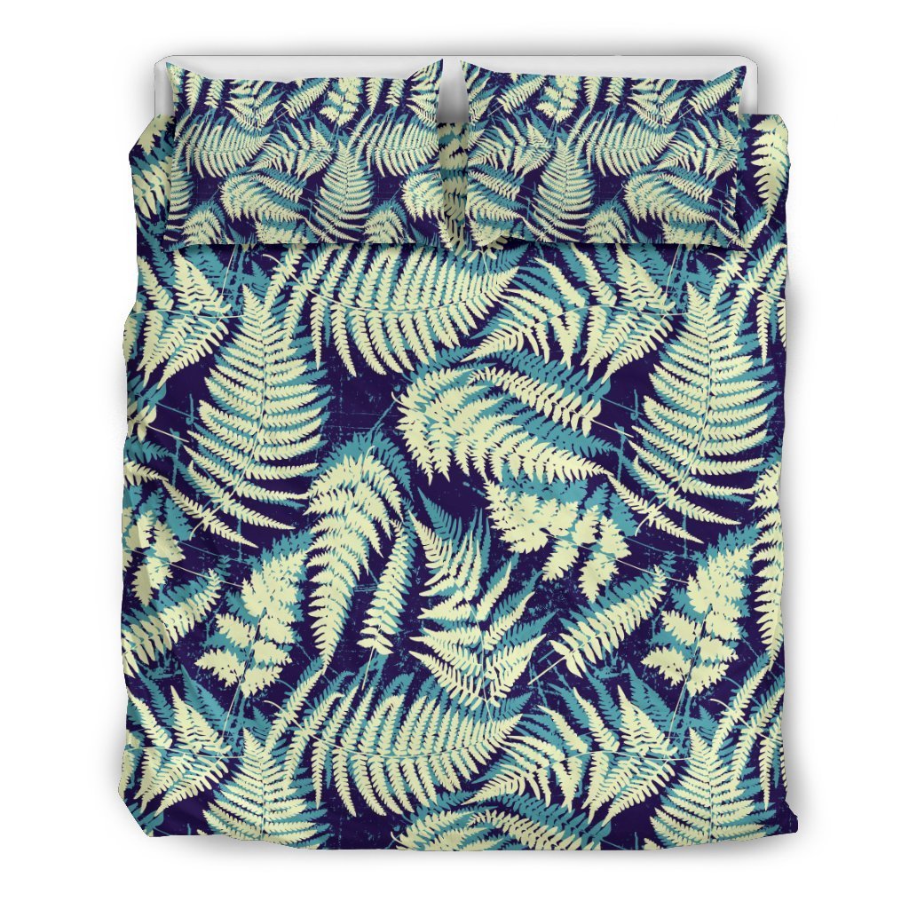 Fern Leave Summer Print Pattern Duvet Cover Bedding Set
