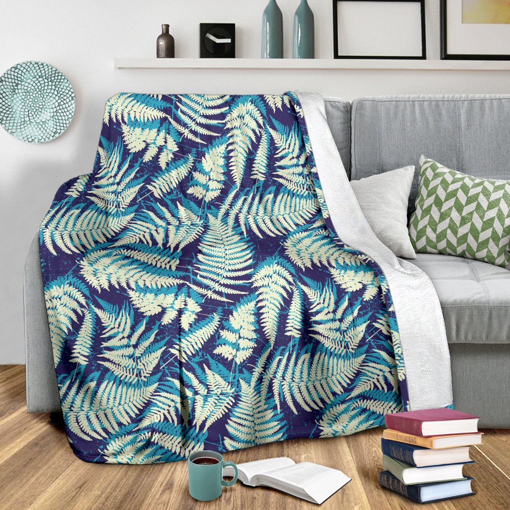 Fern Leave Summer Print Pattern Fleece Blanket