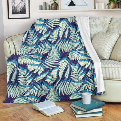 Fern Leave Summer Print Pattern Fleece Blanket