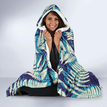 Fern Leave Summer Print Pattern Hooded Blanket-JTAMIGO.COM