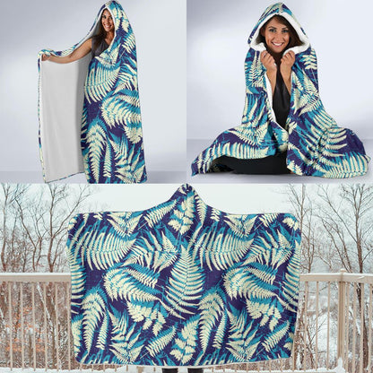 Fern Leave Summer Print Pattern Hooded Blanket-JTAMIGO.COM