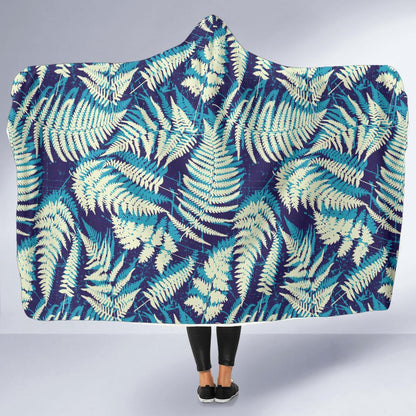 Fern Leave Summer Print Pattern Hooded Blanket-JTAMIGO.COM
