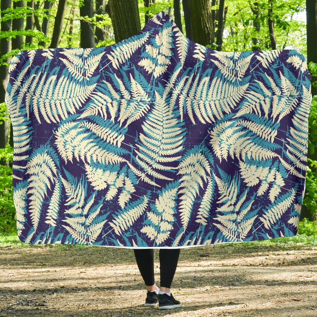 Fern Leave Summer Print Pattern Hooded Blanket-JTAMIGO.COM