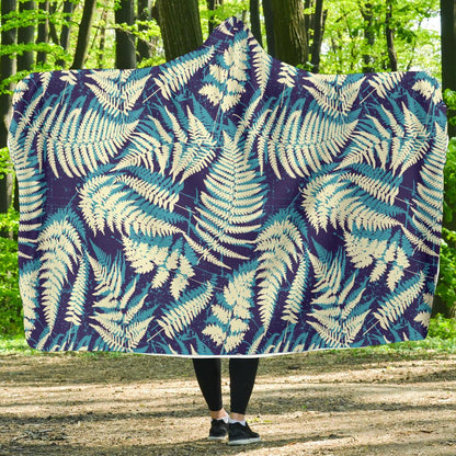 Fern Leave Summer Print Pattern Hooded Blanket-JTAMIGO.COM