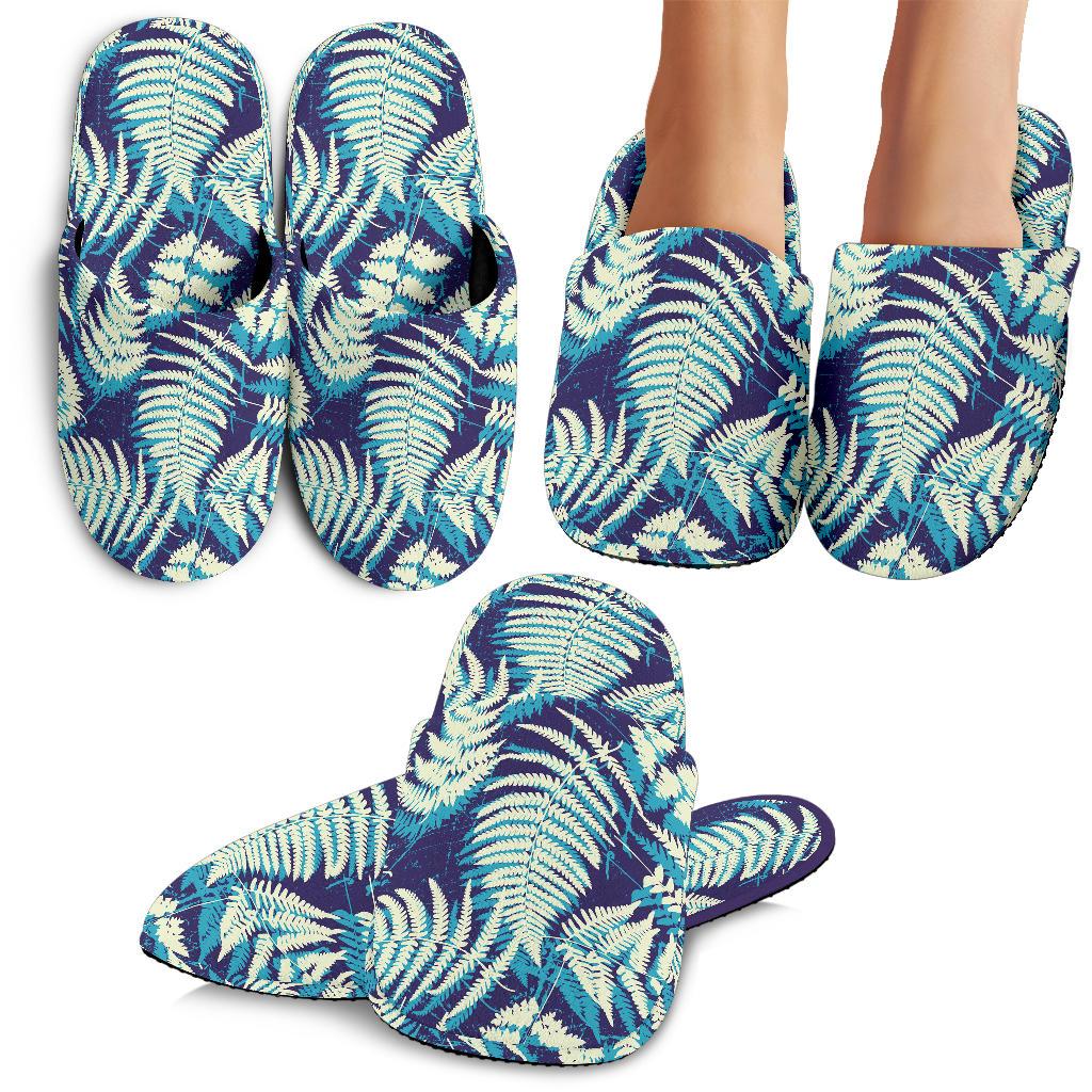 Fern Leave Summer Print Pattern House Slippers