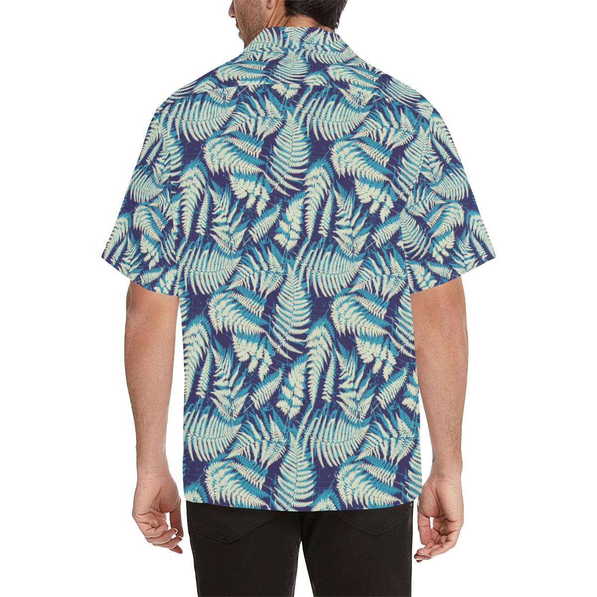 Fern Leave Summer Print Pattern Men Aloha Hawaiian Shirt