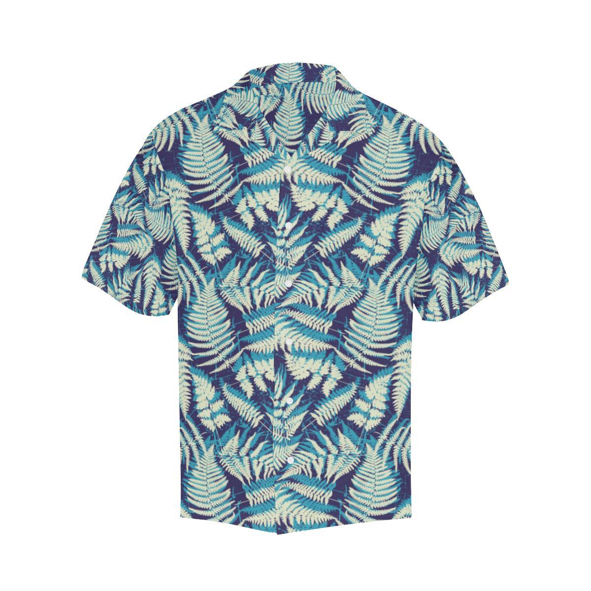 Fern Leave Summer Print Pattern Men Aloha Hawaiian Shirt