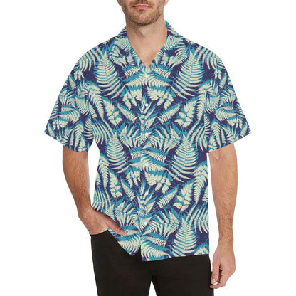 Fern Leave Summer Print Pattern Men Aloha Hawaiian Shirt