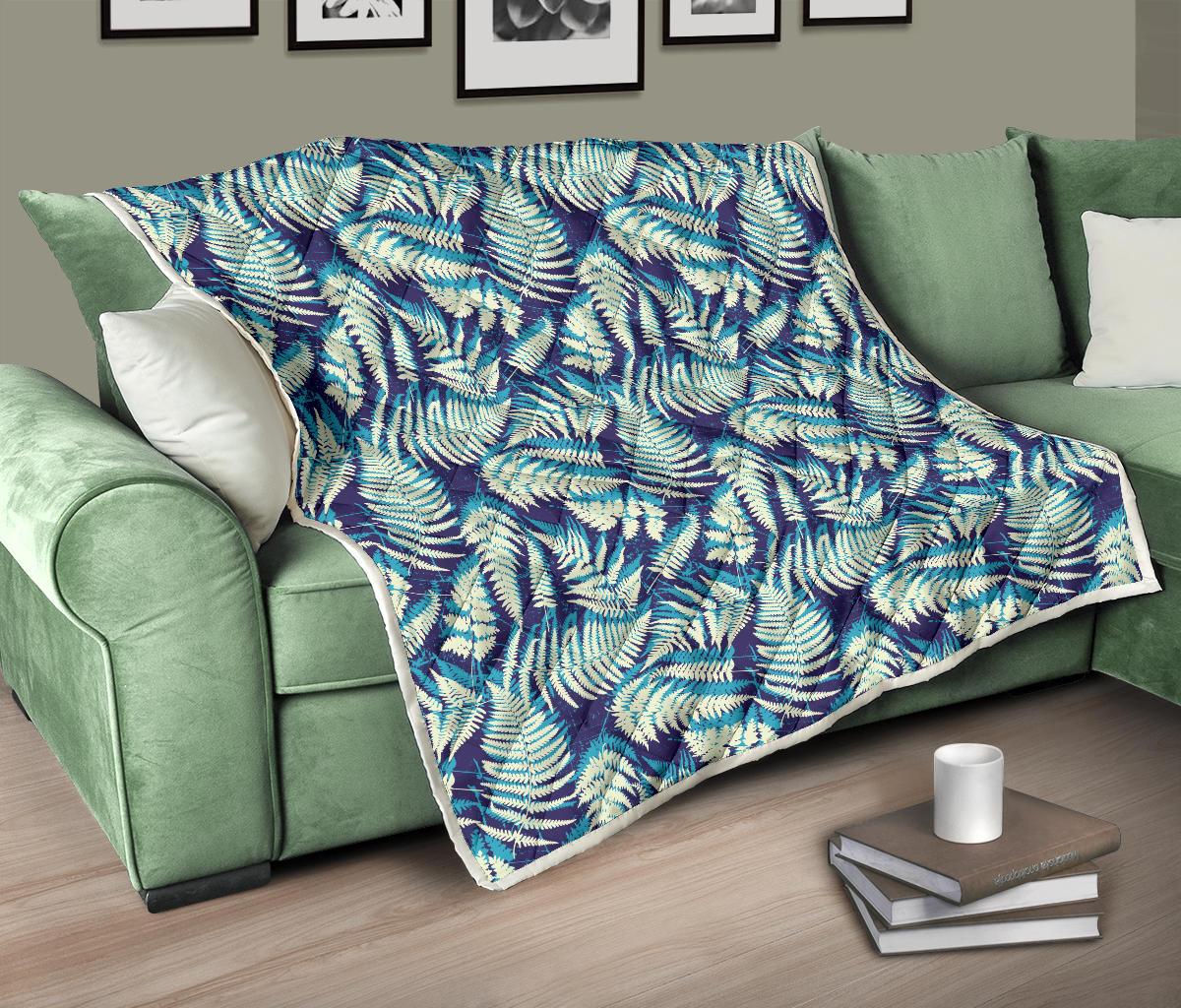 Fern Leave Summer Print Pattern Premium Quilt-JTAMIGO.COM