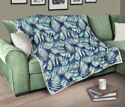 Fern Leave Summer Print Pattern Premium Quilt-JTAMIGO.COM