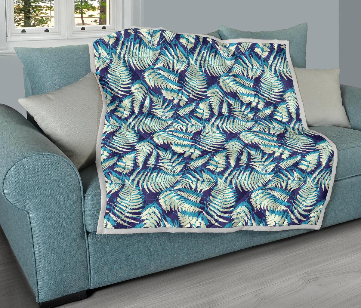Fern Leave Summer Print Pattern Premium Quilt-JTAMIGO.COM