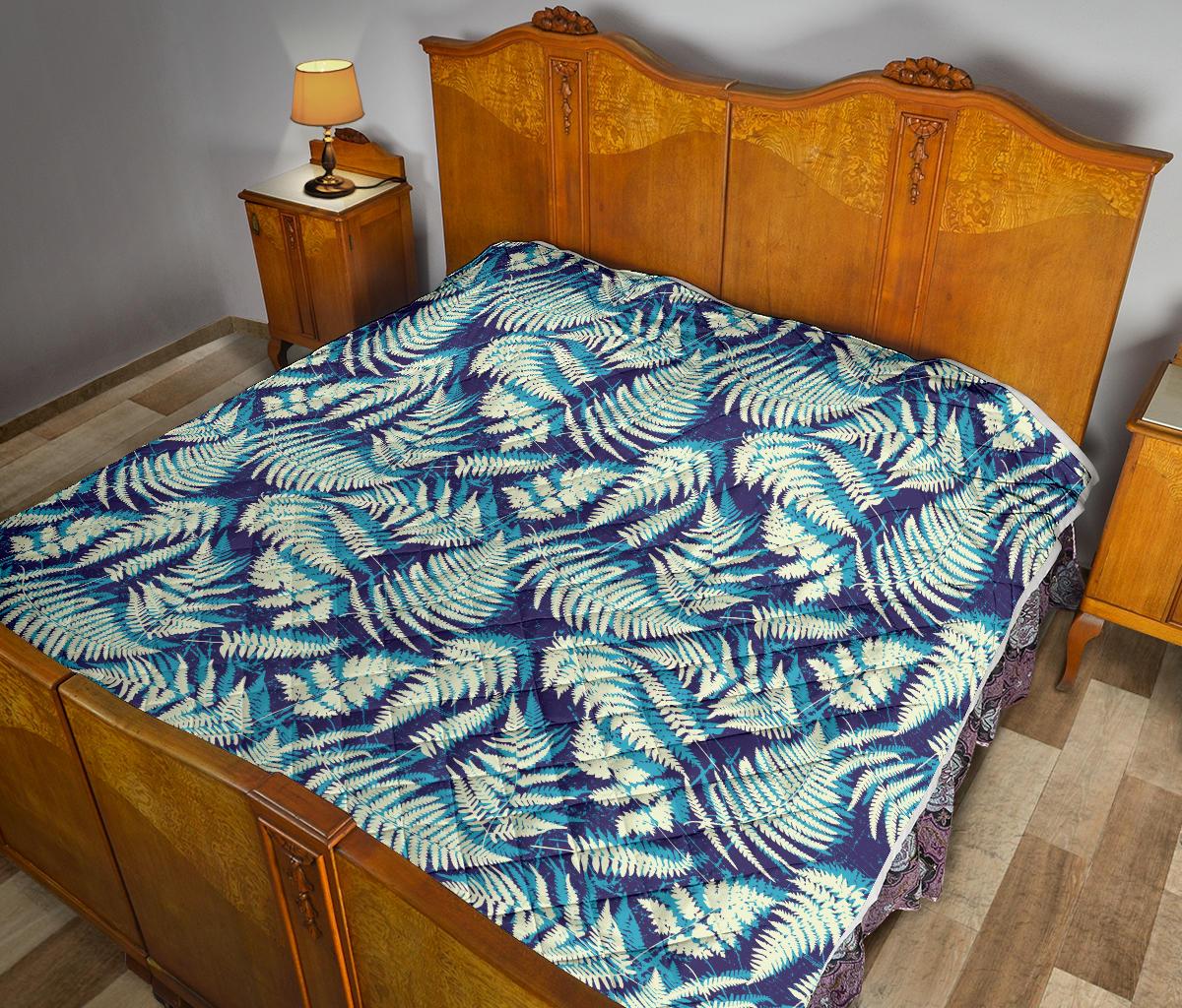 Fern Leave Summer Print Pattern Premium Quilt-JTAMIGO.COM