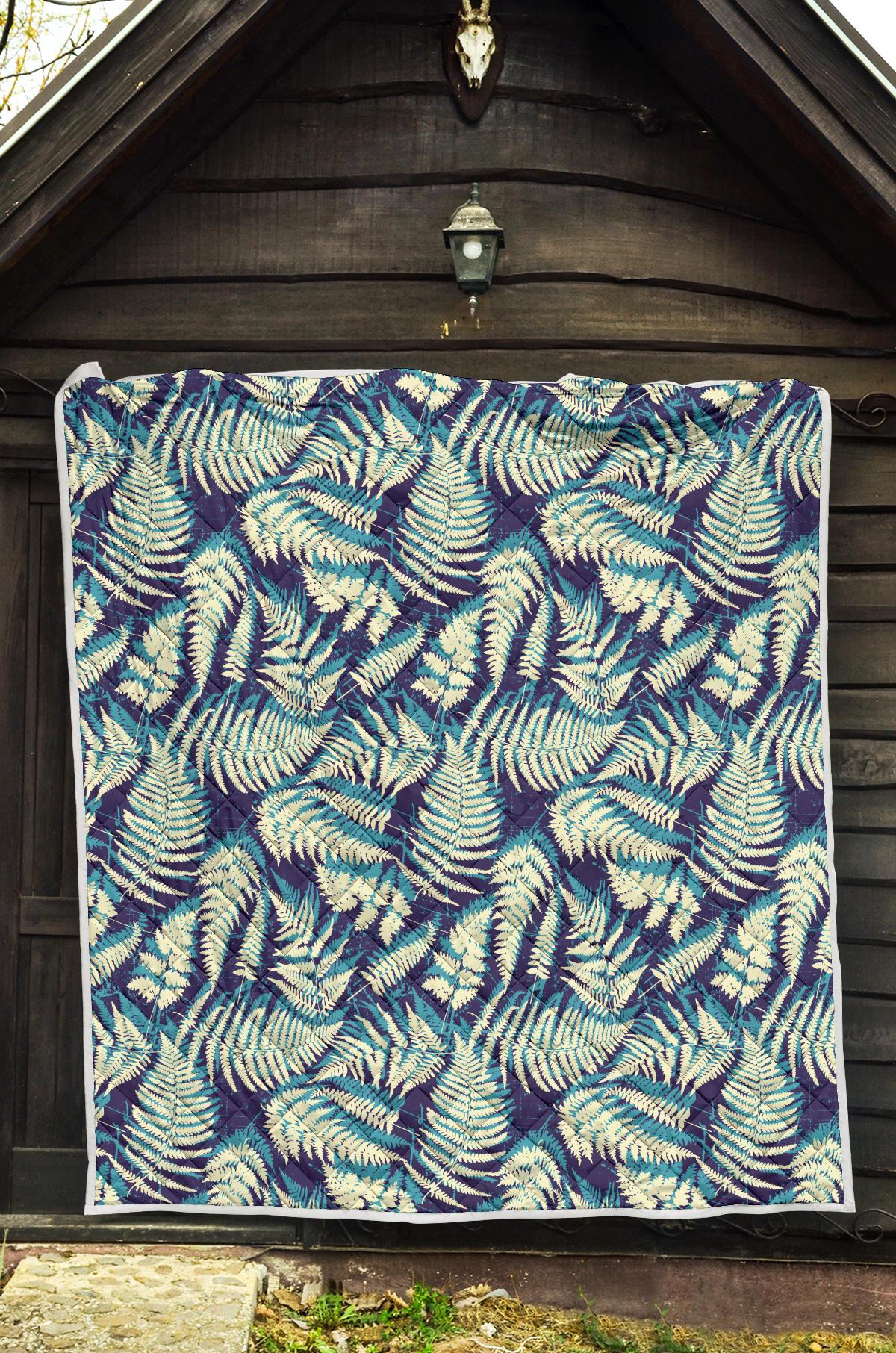 Fern Leave Summer Print Pattern Premium Quilt-JTAMIGO.COM