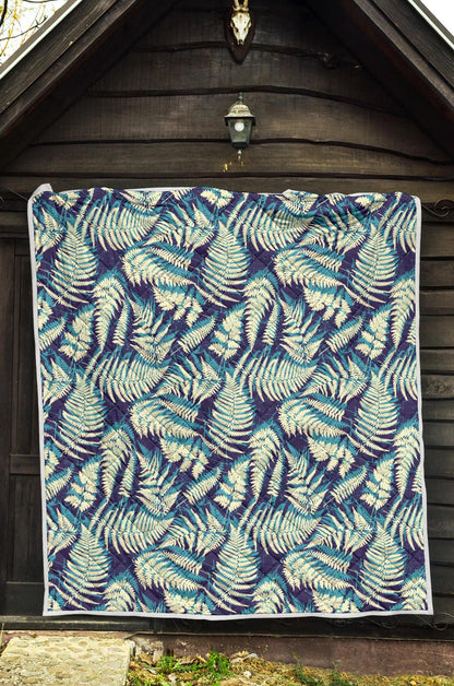 Fern Leave Summer Print Pattern Premium Quilt-JTAMIGO.COM