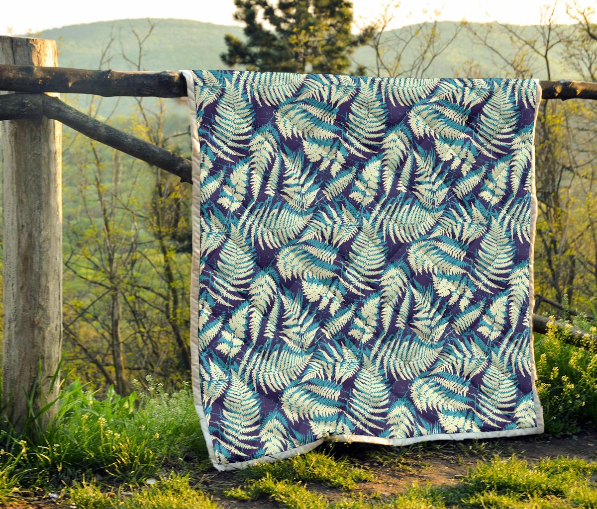 Fern Leave Summer Print Pattern Premium Quilt-JTAMIGO.COM