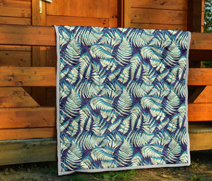 Fern Leave Summer Print Pattern Premium Quilt-JTAMIGO.COM