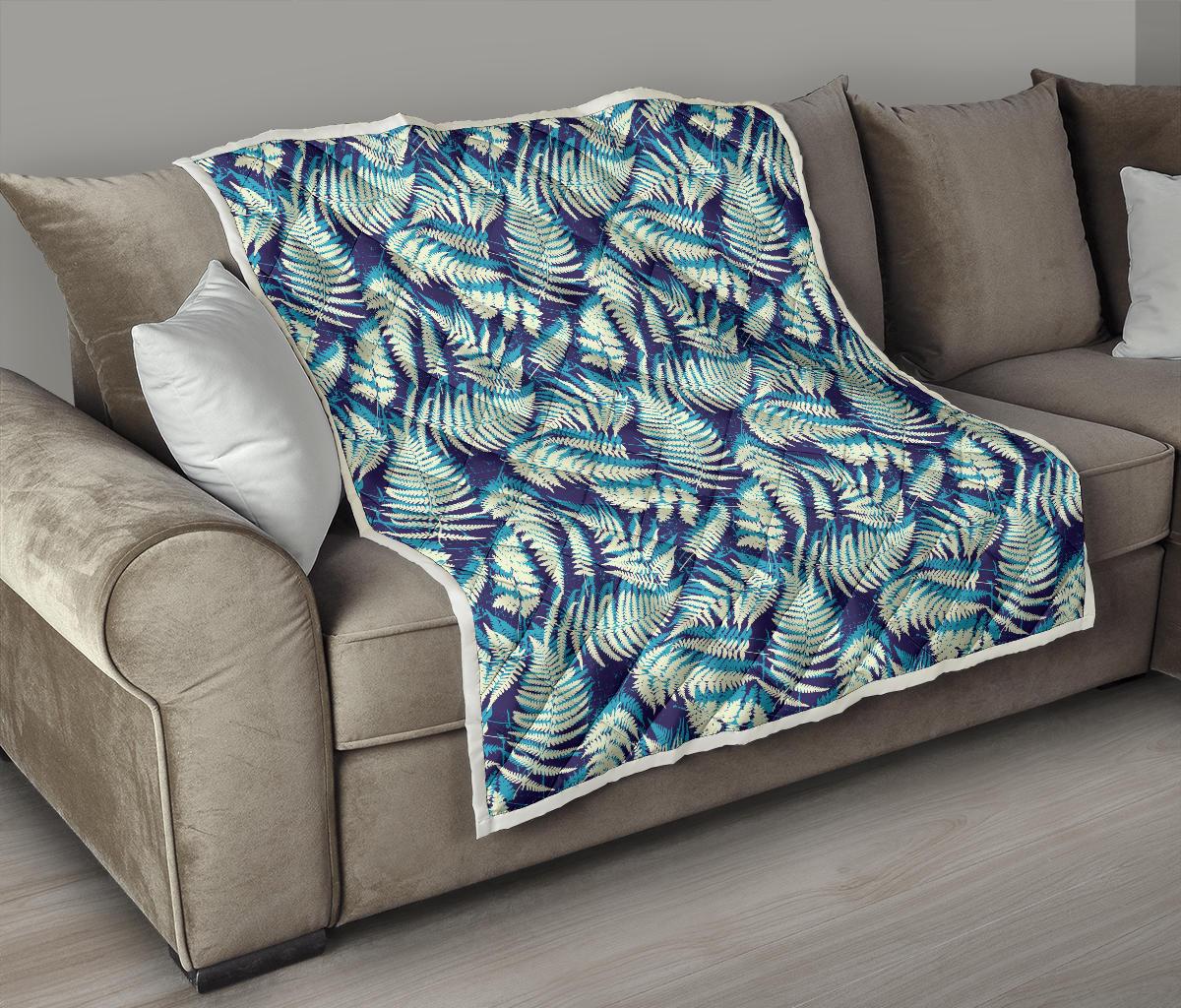 Fern Leave Summer Print Pattern Premium Quilt-JTAMIGO.COM