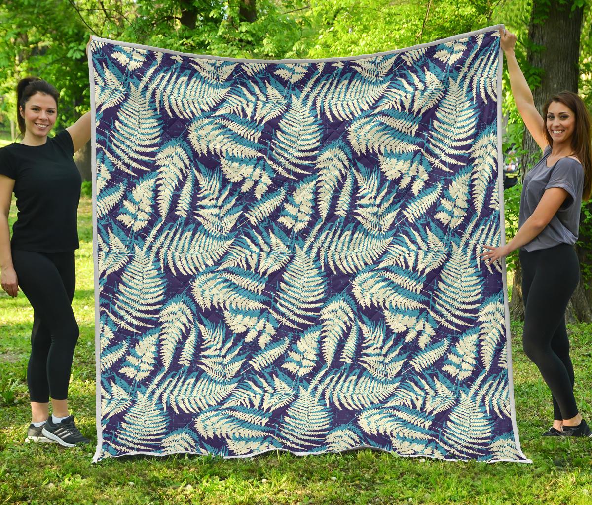 Fern Leave Summer Print Pattern Premium Quilt-JTAMIGO.COM