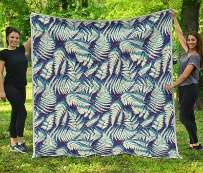 Fern Leave Summer Print Pattern Premium Quilt-JTAMIGO.COM